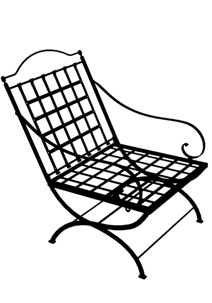 Wrought-iron armchair – HB1 Quadrillage Collection.