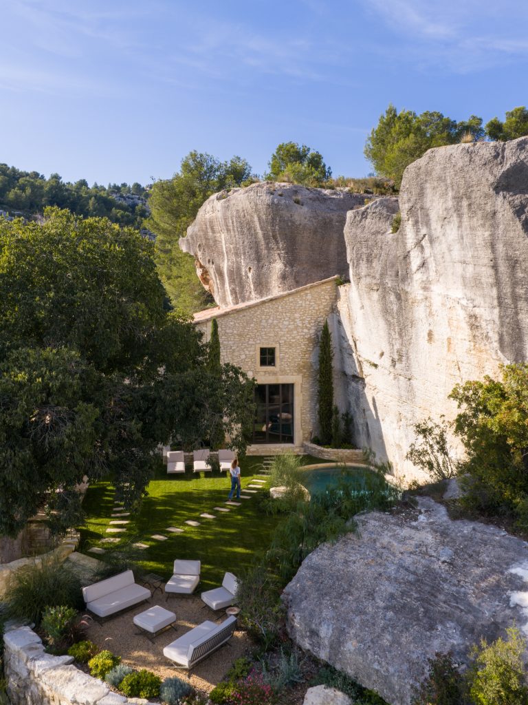 Hervé Baume wrought-iron furniture in the timeless Provençal setting of La Bergerie du Calabrun.