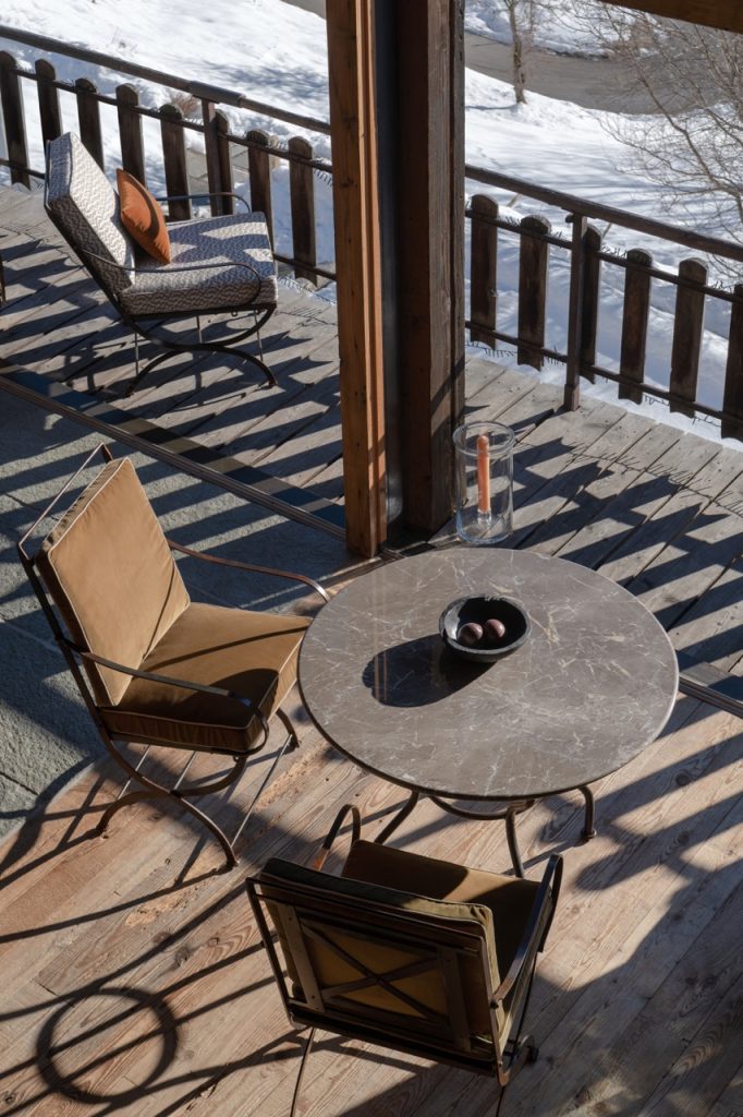Hervé Baume HB6 Antique Collection wrought-iron dining set with marble-topped table.