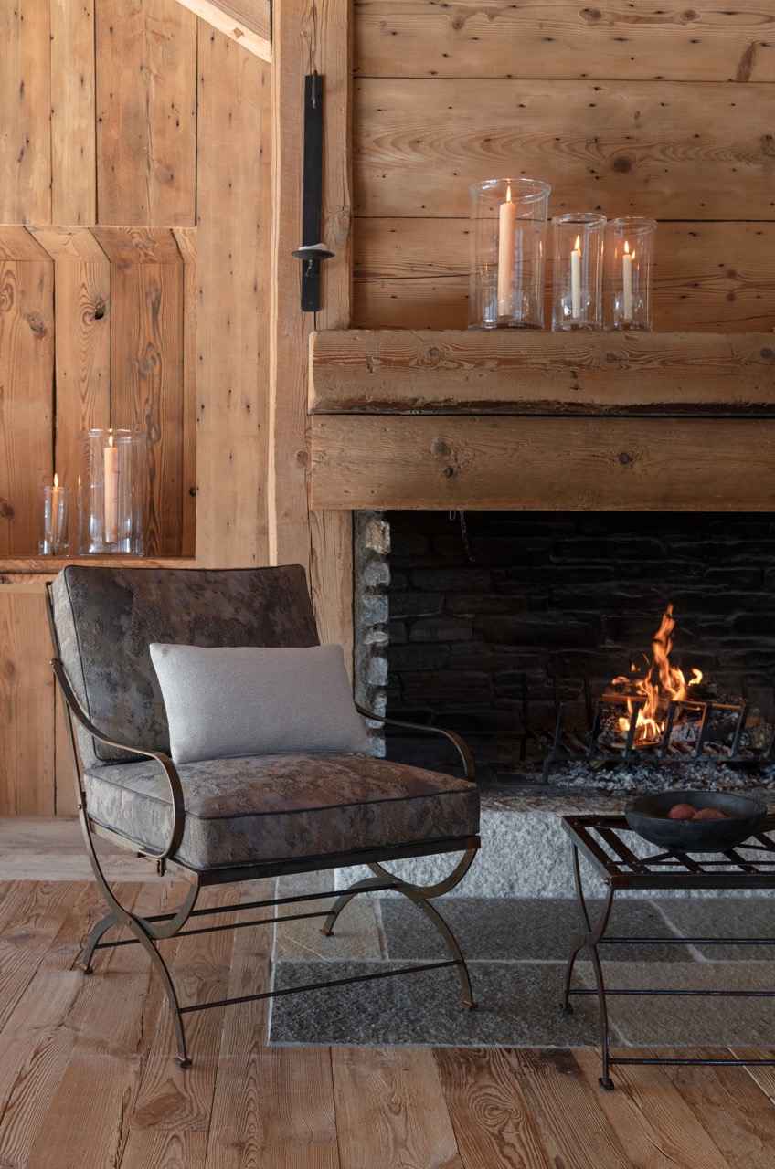 Hervé Baume HB6 Antique Collection wrought-iron indoor armchair.