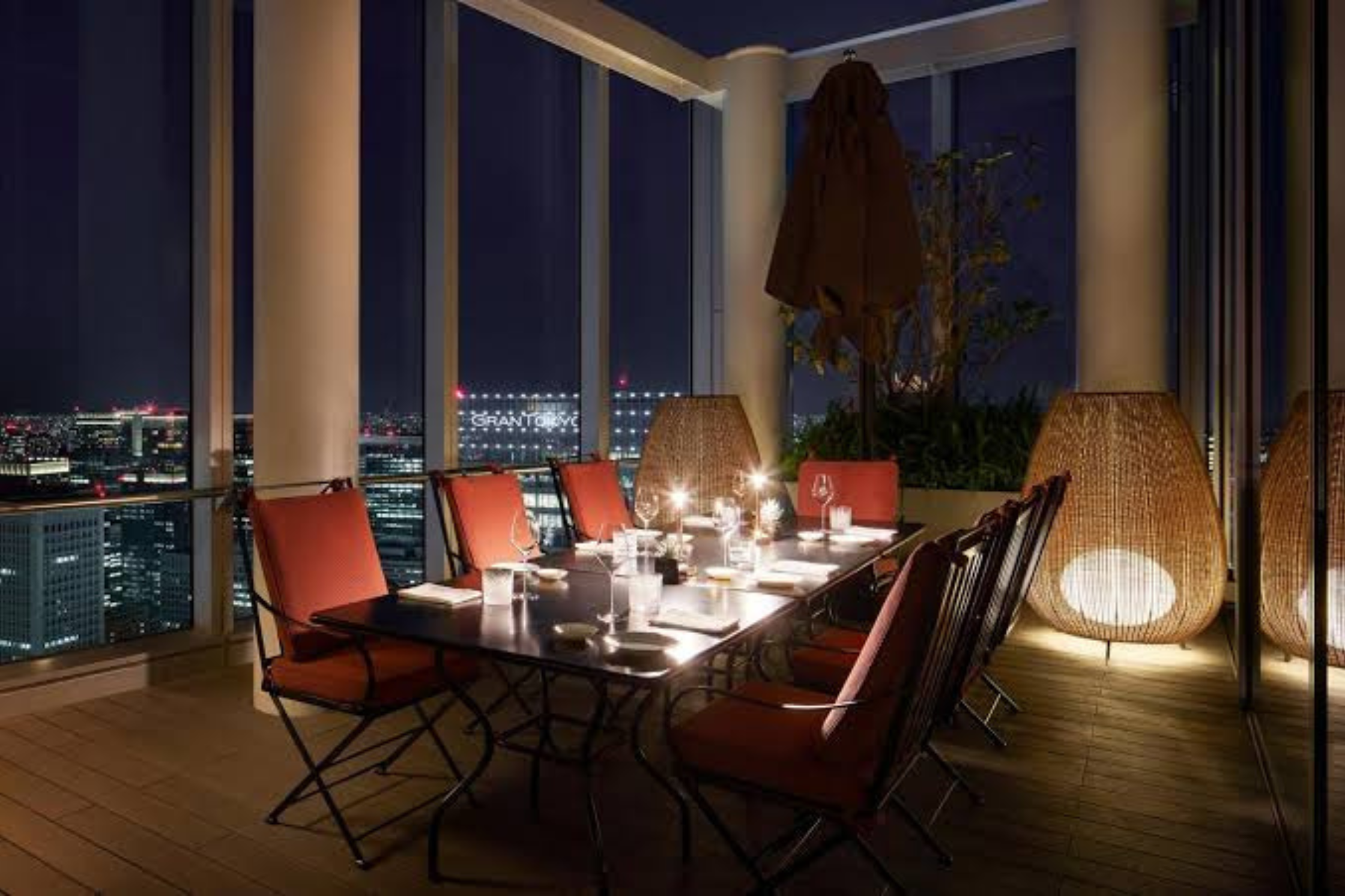 Hervé Baume HB12 Lattes Collection wrought-iron furniture, Bvlgari Hotel Tokyo.