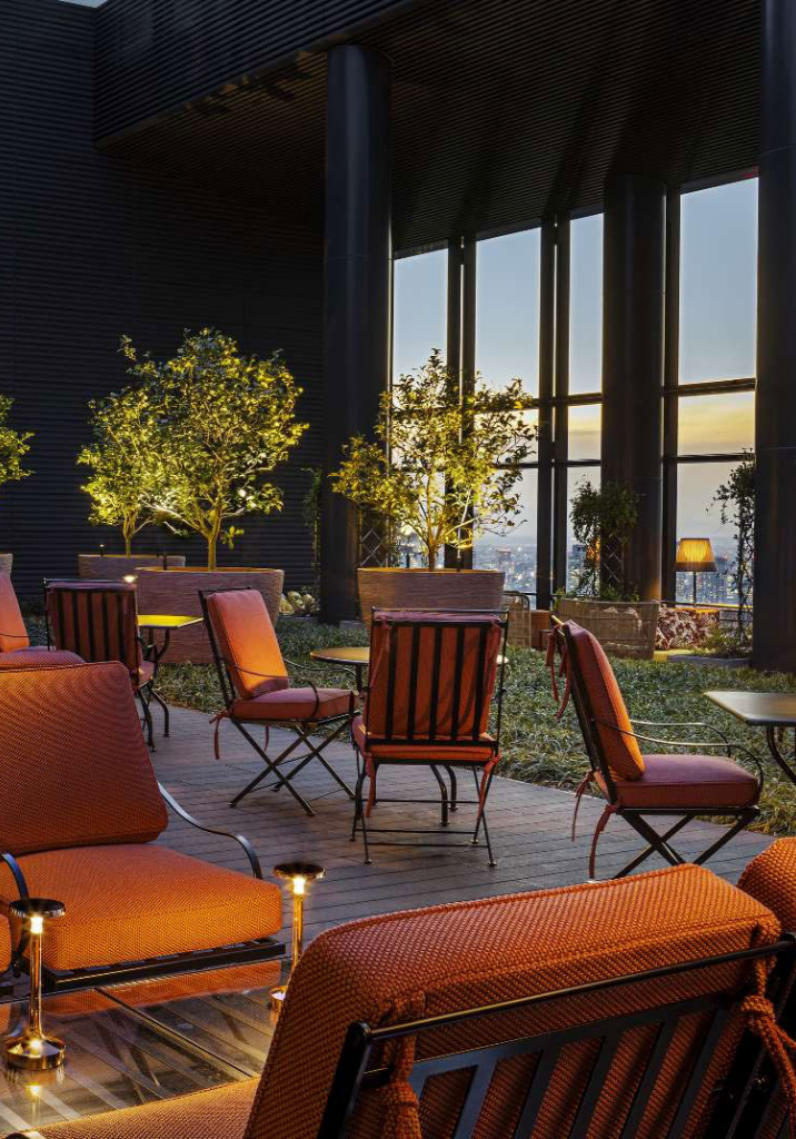 Hervé Baume HB12 Lattes Collection wrought-iron furniture, Bvlgari Hotel Tokyo.
