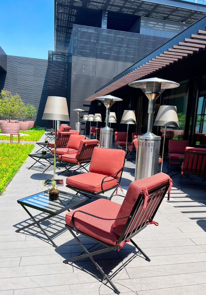 Hervé Baume HB12 Lattes Collection wrought-iron furniture, Bvlgari Hotel Tokyo.