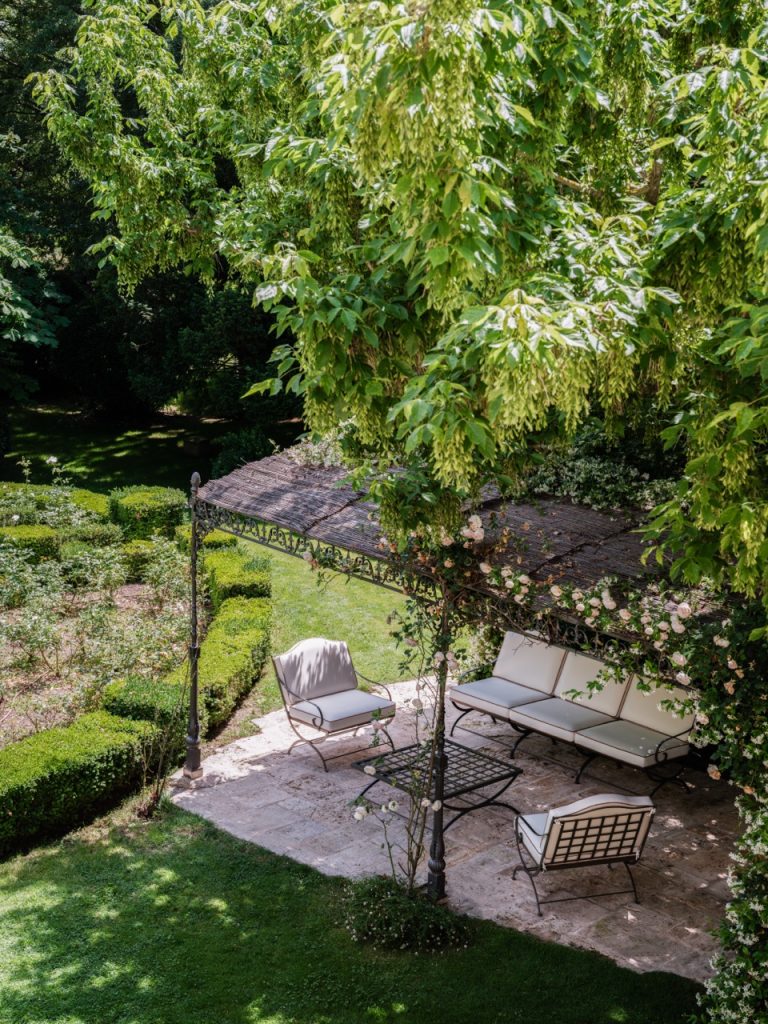 Hervé Baume wrought-iron garden furniture, Mas de Chabran.