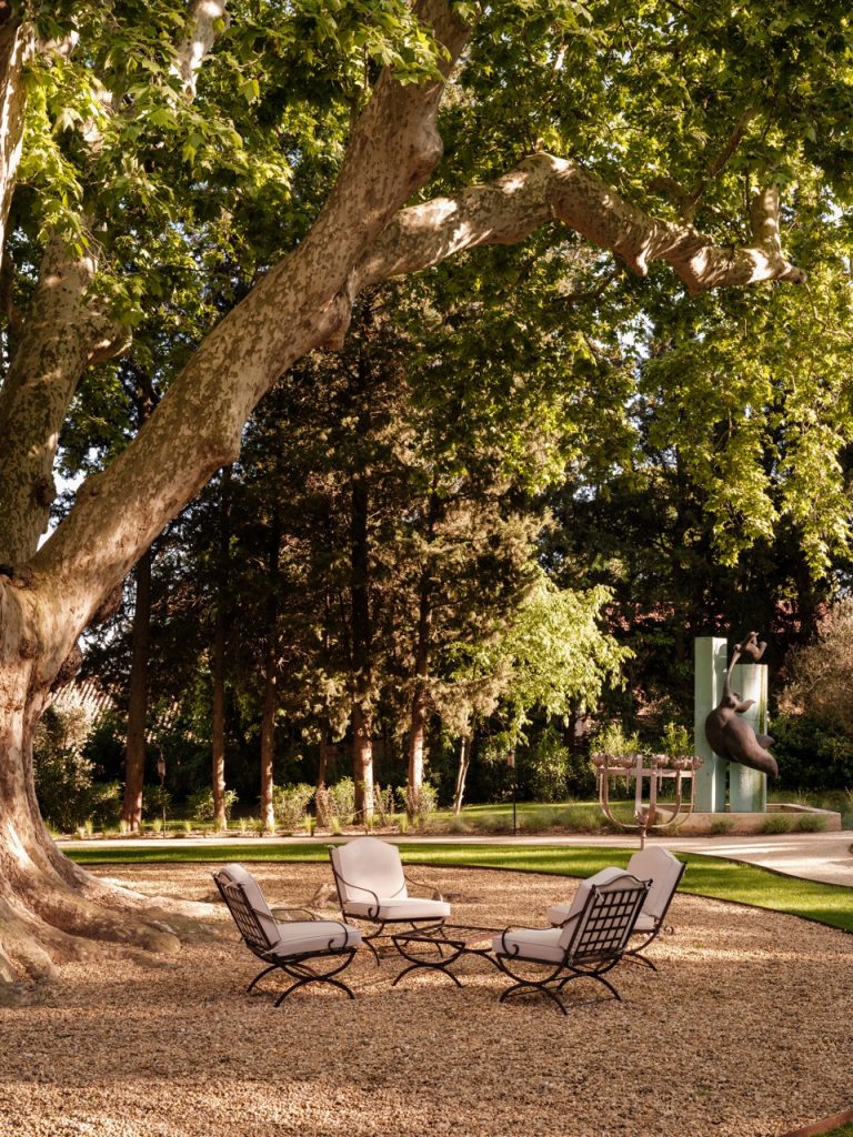Hervé Baume wrought-iron outdoor furniture, Mas de Chabran.