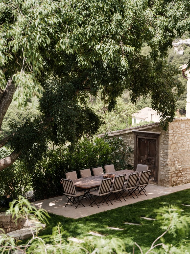Hervé Baume wrought-iron dining chairs, La Bergerie du Calabrun.