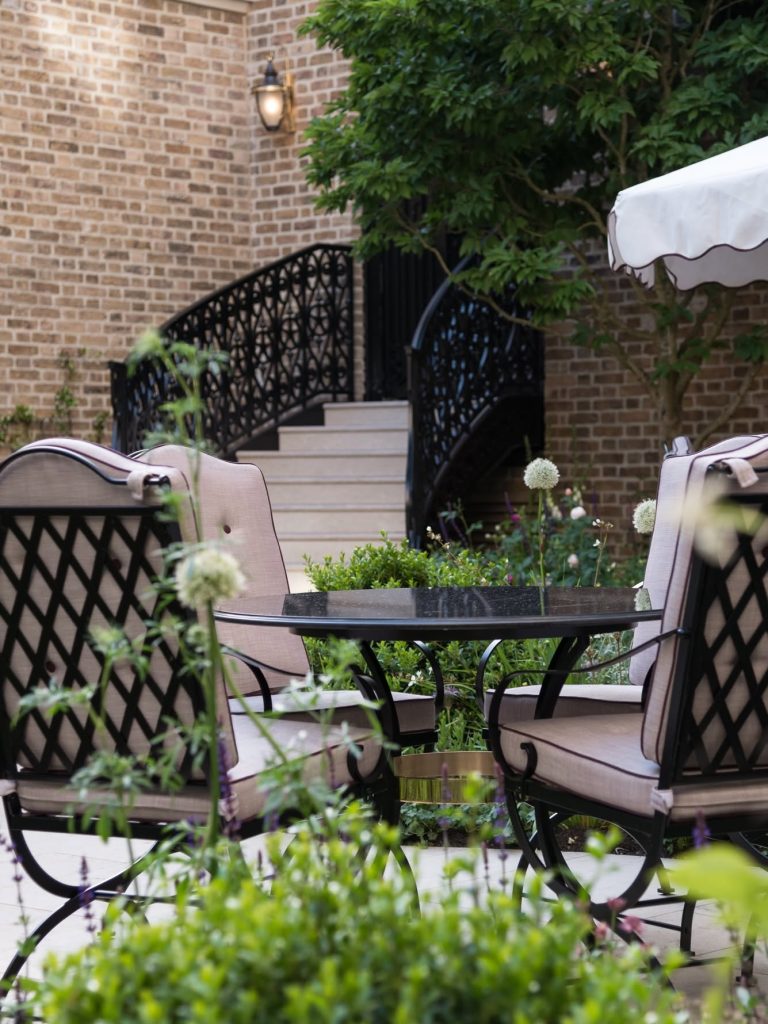 Hervé Baume HB2 Treillage Collection wrought-iron garden furniture, The Ritz London Secret Garden.
