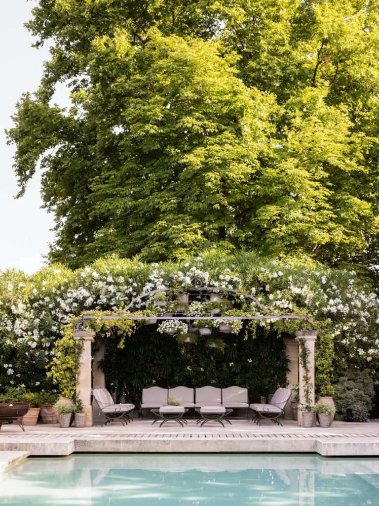 Hervé Baume high-end wrought-iron terrace furniture.
